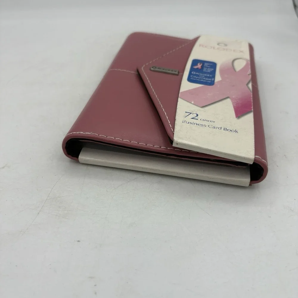 Rolodex Business Card Book Holder 72‎ Capacity Tri Fold Pink